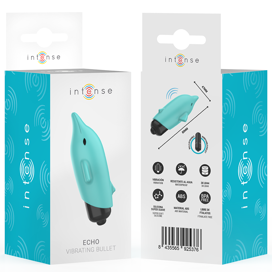 INTENSE FUN TOYS – Intense - Bala Vibrante Echo Azul Golfinho 8 X 4,7 Cm - Image 7