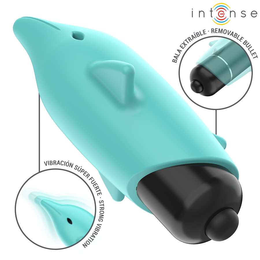 INTENSE FUN TOYS – Intense - Bala Vibrante Echo Azul Golfinho 8 X 4,7 Cm - Image 4
