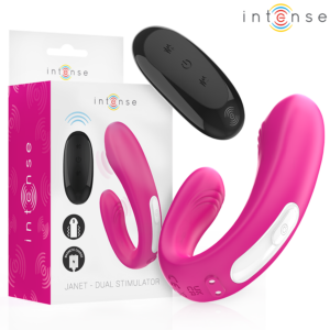 INTENSE REMOTE CONTROL – Intense - Janet Dual Estimulador Em U E Vibrador Com Controle Remoto Rosa