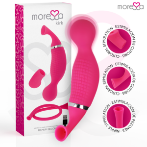 MORESSA – Kirk Duo Sucção + Massageador Multi-Performance Premium Silicone Recarregável