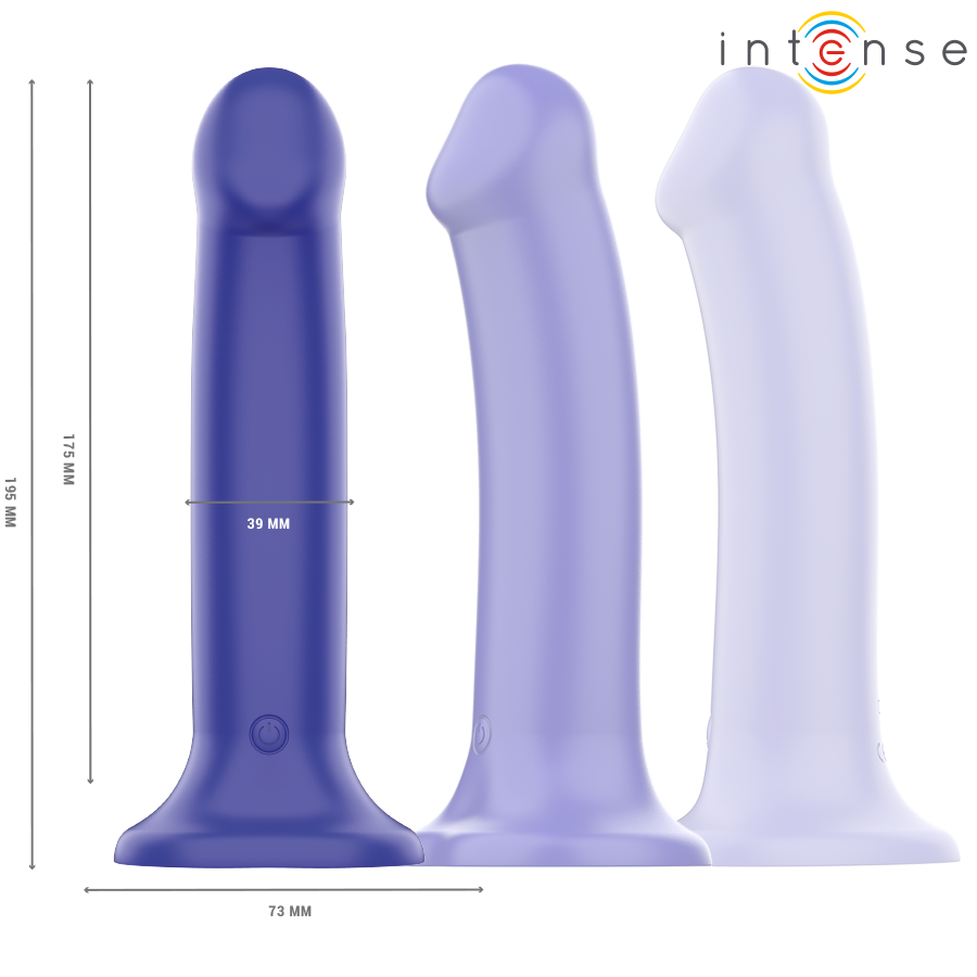 INTENSE REMOTE CONTROL – Intense - Vibrador Victoria Com Ventosa 10 Vibrações Azul Escuro Controle Remoto - Image 2