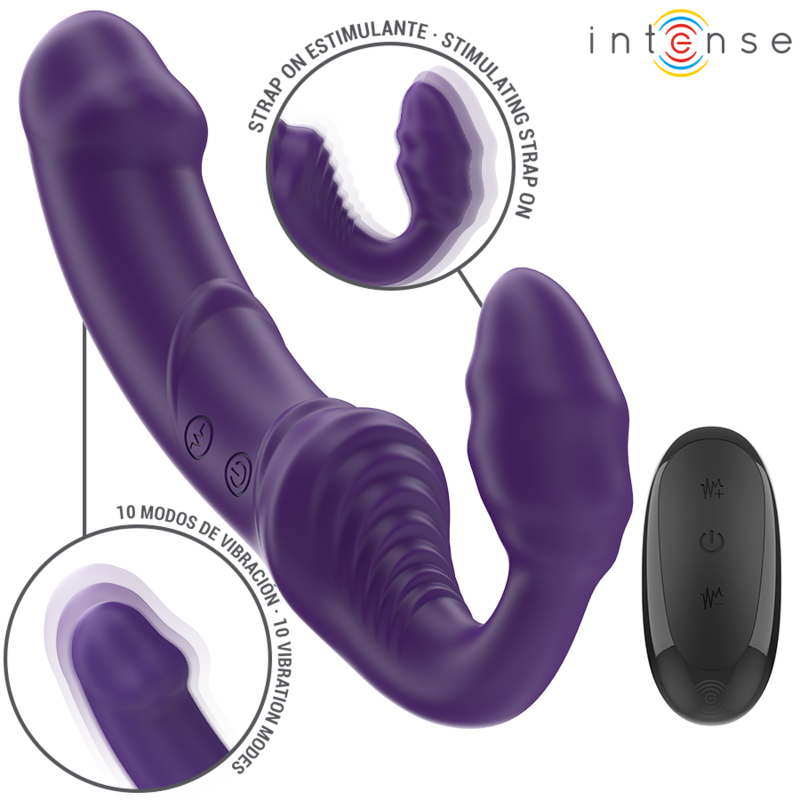 INTENSE REMOTE CONTROL – Intense - Jill Vibrador Duplo 20 Cm Roxo Controle Remoto - Image 2