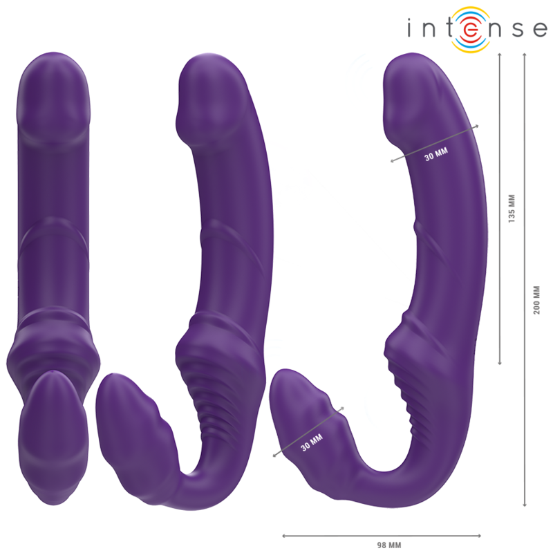 INTENSE REMOTE CONTROL – Intense - Jill Vibrador Duplo 20 Cm Roxo Controle Remoto - Image 3