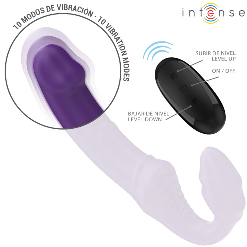 INTENSE REMOTE CONTROL – Intense - Jill Vibrador Duplo 20 Cm Roxo Controle Remoto - Image 5