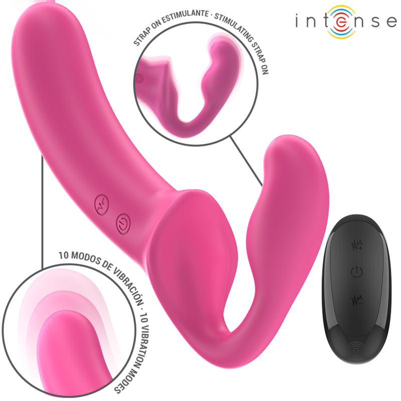 INTENSE REMOTE CONTROL – Intense - Amy Vibrador Duplo 20 Cm Rosa Controle Remoto - Image 2
