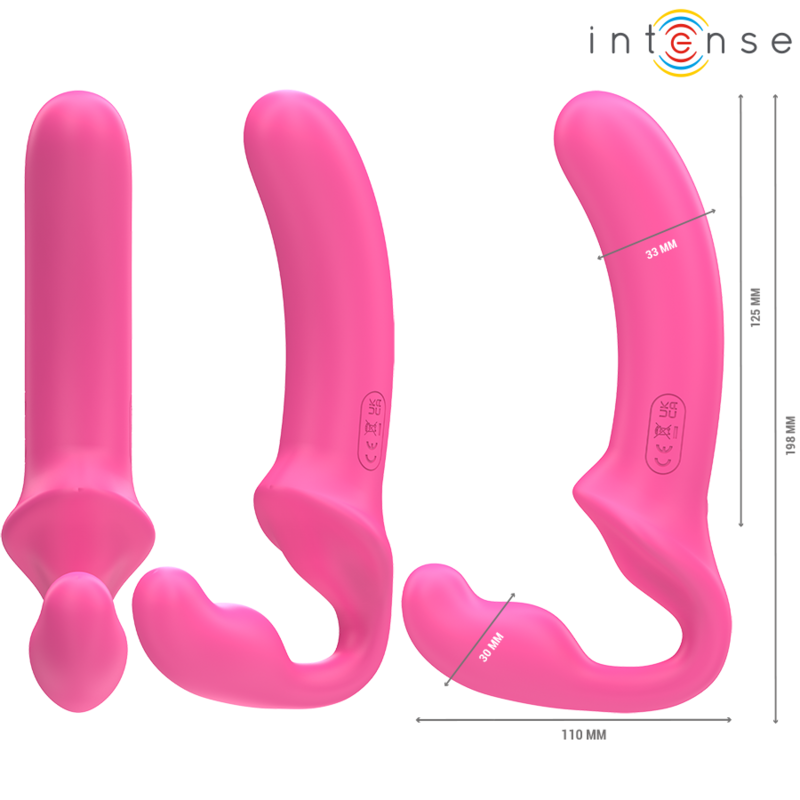 INTENSE REMOTE CONTROL – Intense - Amy Vibrador Duplo 20 Cm Rosa Controle Remoto - Image 3