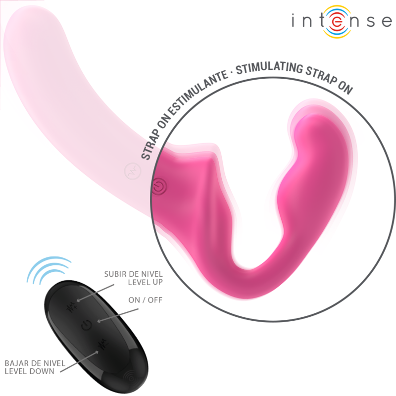 INTENSE REMOTE CONTROL – Intense - Amy Vibrador Duplo 20 Cm Rosa Controle Remoto - Image 4