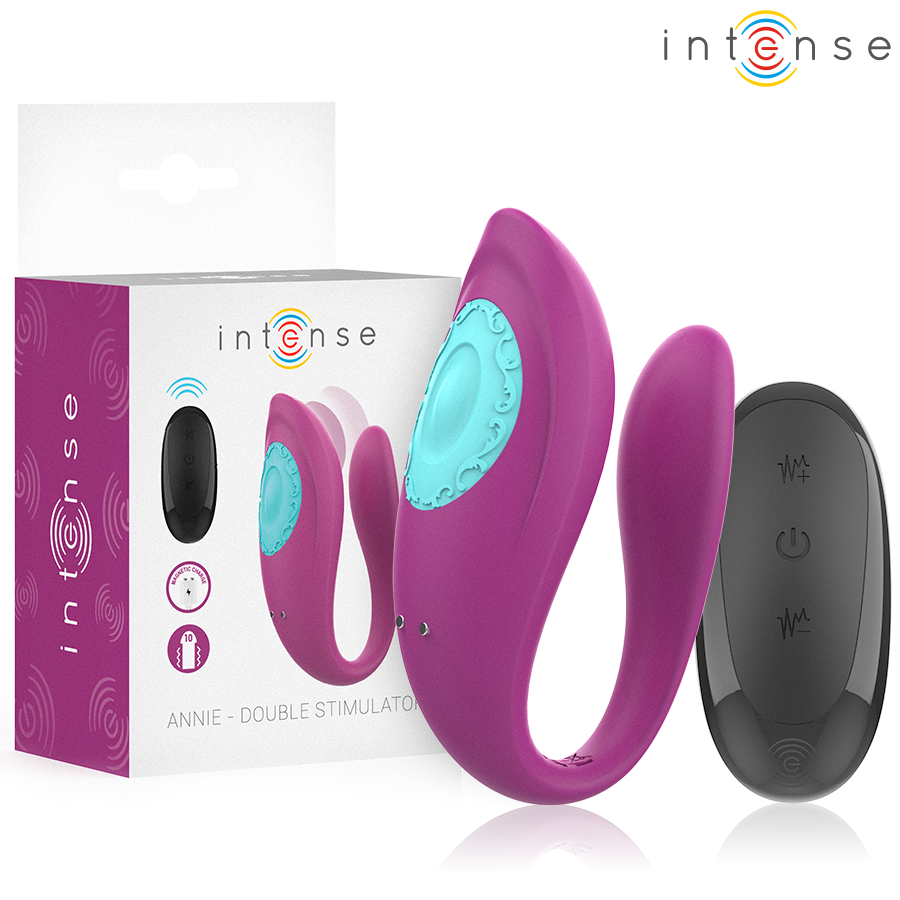 INTENSE REMOTE CONTROL – Intense - Annie Vibrador E Estimulador Em Forma De U Roxo Controle Remoto