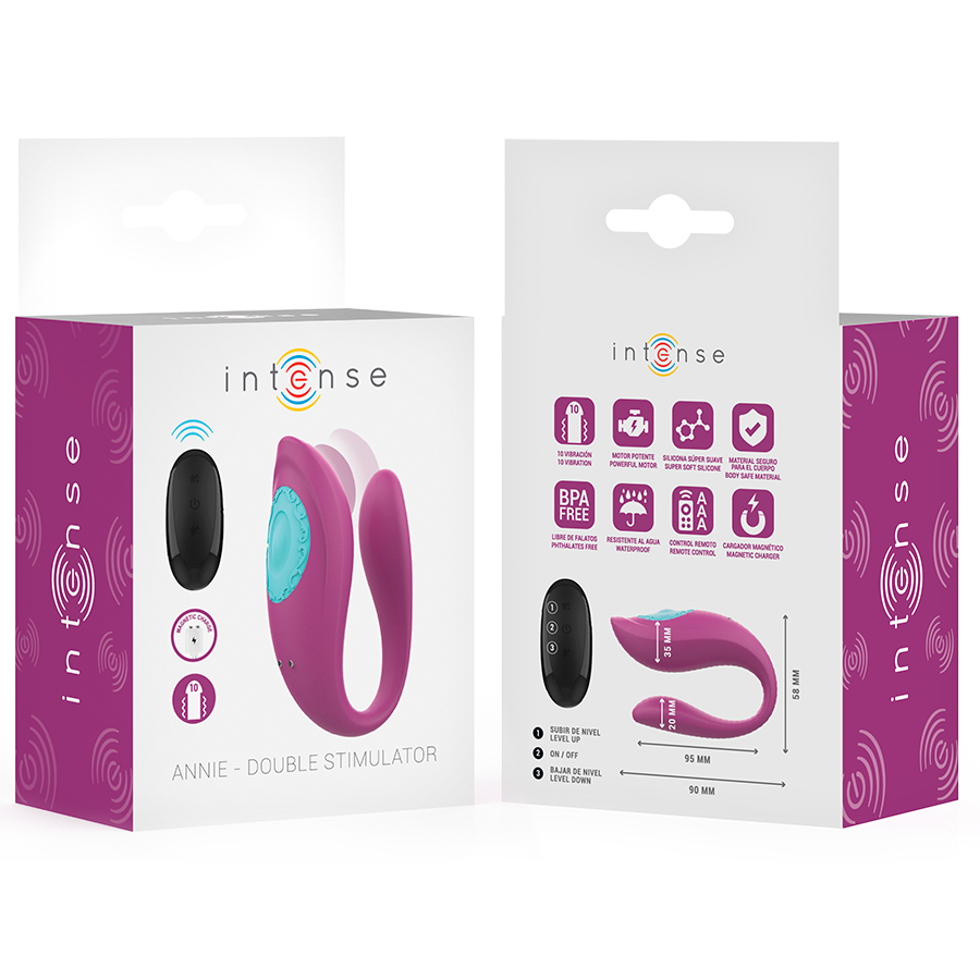 INTENSE REMOTE CONTROL – Intense - Annie Vibrador E Estimulador Em Forma De U Roxo Controle Remoto - Image 8