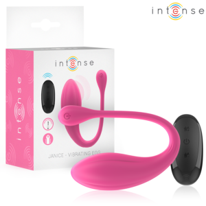 INTENSE REMOTE CONTROL – Intense - Vibrador Janice U Dupla Estimulação 10 Vibrações Rosa Controle Remoto