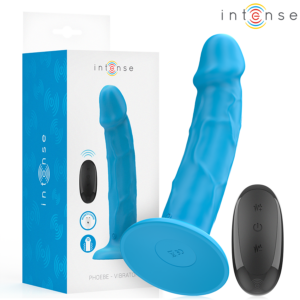 INTENSE REMOTE CONTROL – Intense - Vibrador Realístico Phoebe 10 Vibrações Controle Remoto Azul