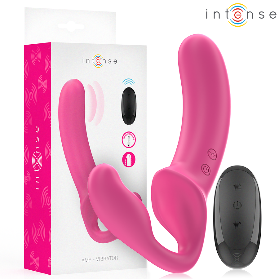 INTENSE REMOTE CONTROL – Intense - Amy Vibrador Duplo 20 Cm Rosa Controle Remoto