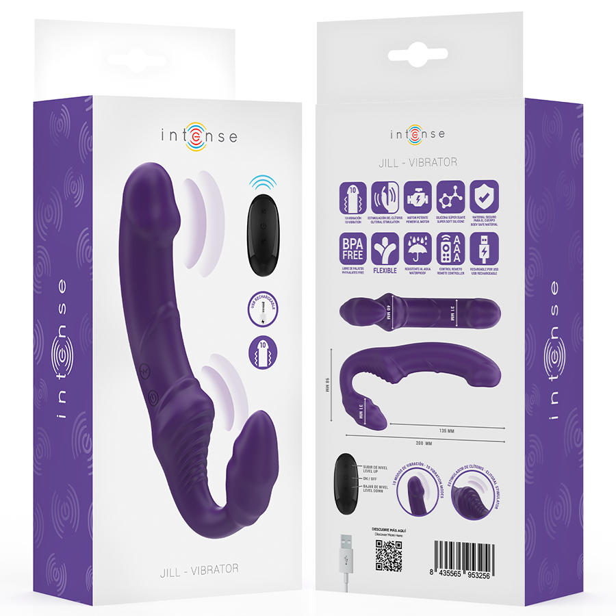 INTENSE REMOTE CONTROL – Intense - Jill Vibrador Duplo 20 Cm Roxo Controle Remoto - Image 8