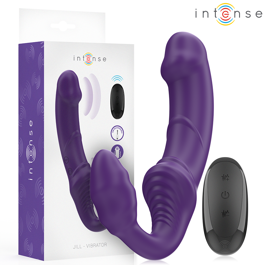 INTENSE REMOTE CONTROL – Intense - Jill Vibrador Duplo 20 Cm Roxo Controle Remoto