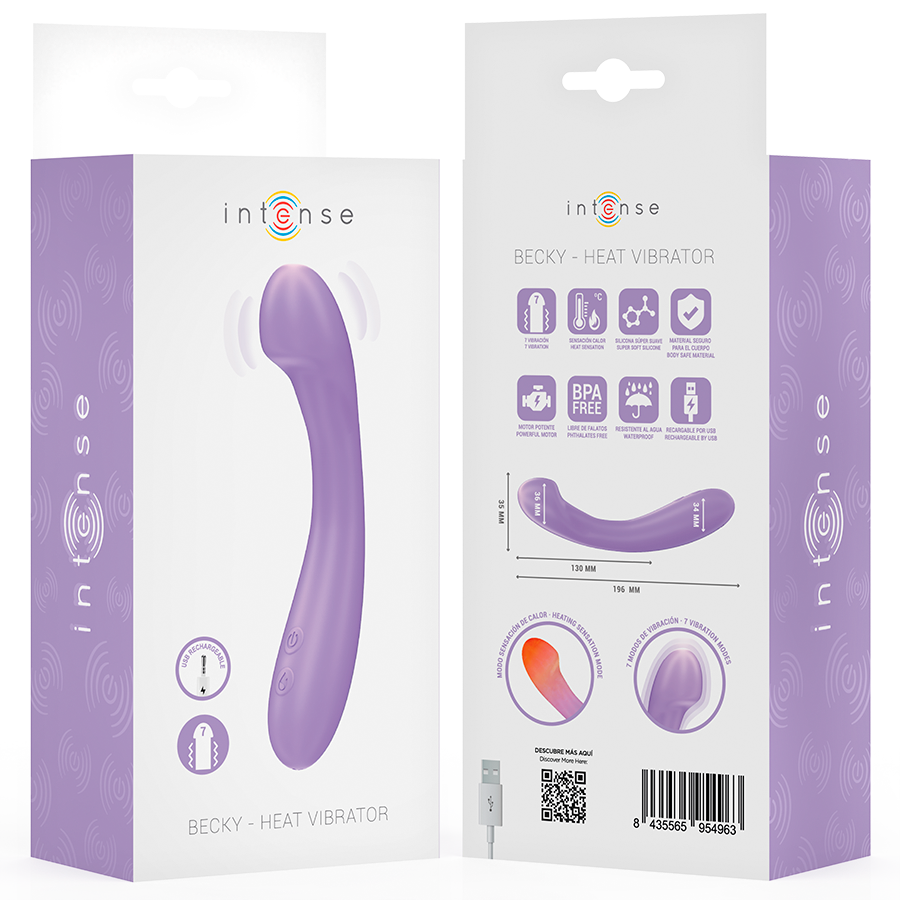 INTENSE HIGH TECH – Intense - Vibrador Becky 19 Cm Aquecível 7 Vibrações Roxo - Image 8