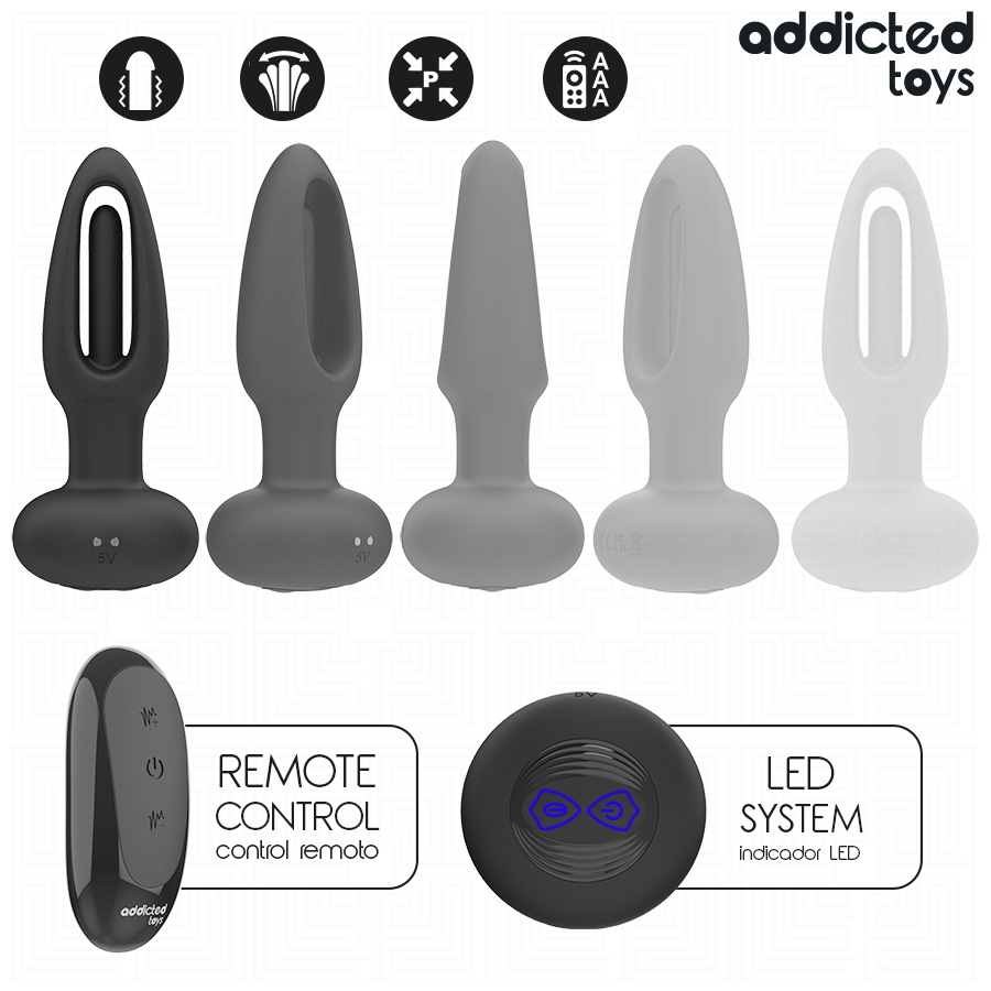 ADDICTED TOYS – Plug Anal Com Língua Vibratória E Controle Remoto - Image 5