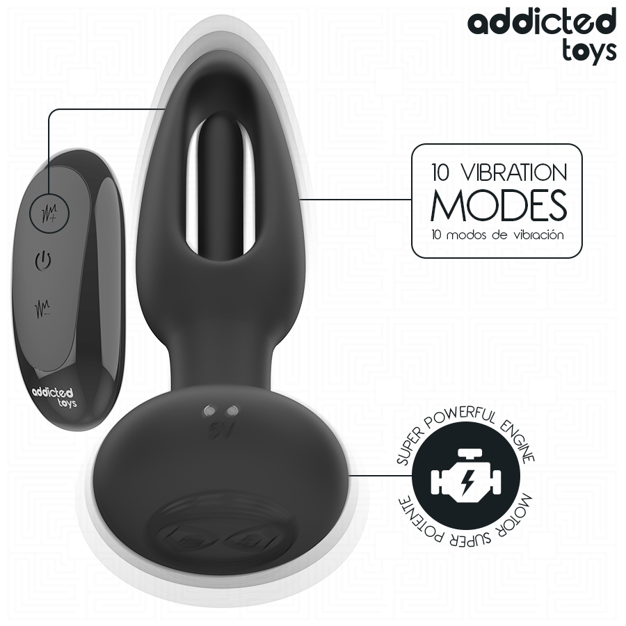 ADDICTED TOYS – Plug Anal Com Língua Vibratória E Controle Remoto - Image 6