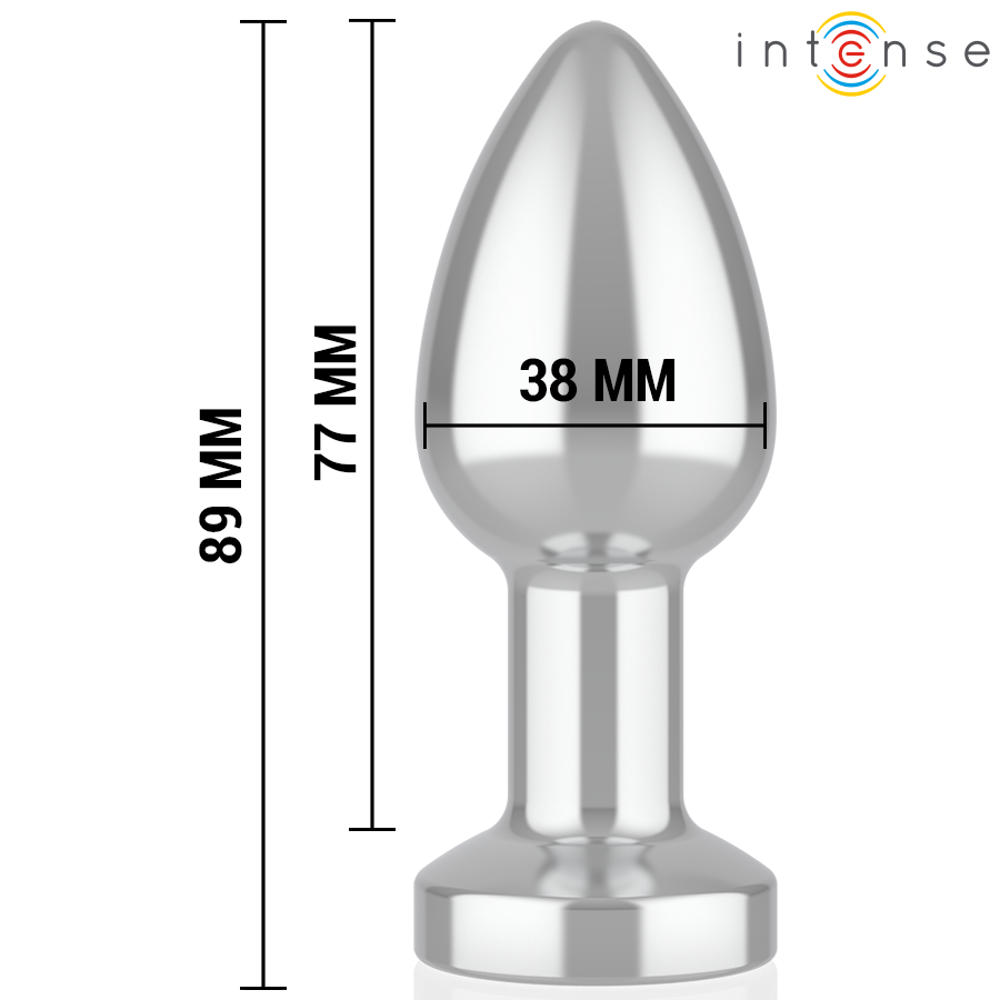 INTENSE ANAL TOYS – Intense - Plug Anal De Metal Vibrante Com Luzes Led E Controle Remoto - Tamanho M - Image 5