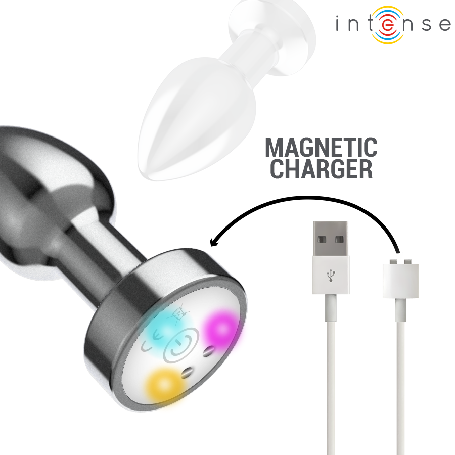 INTENSE ANAL TOYS – Intense - Plug Anal De Metal Vibrante Com Luzes Led E Controle Remoto - Tamanho M - Image 6