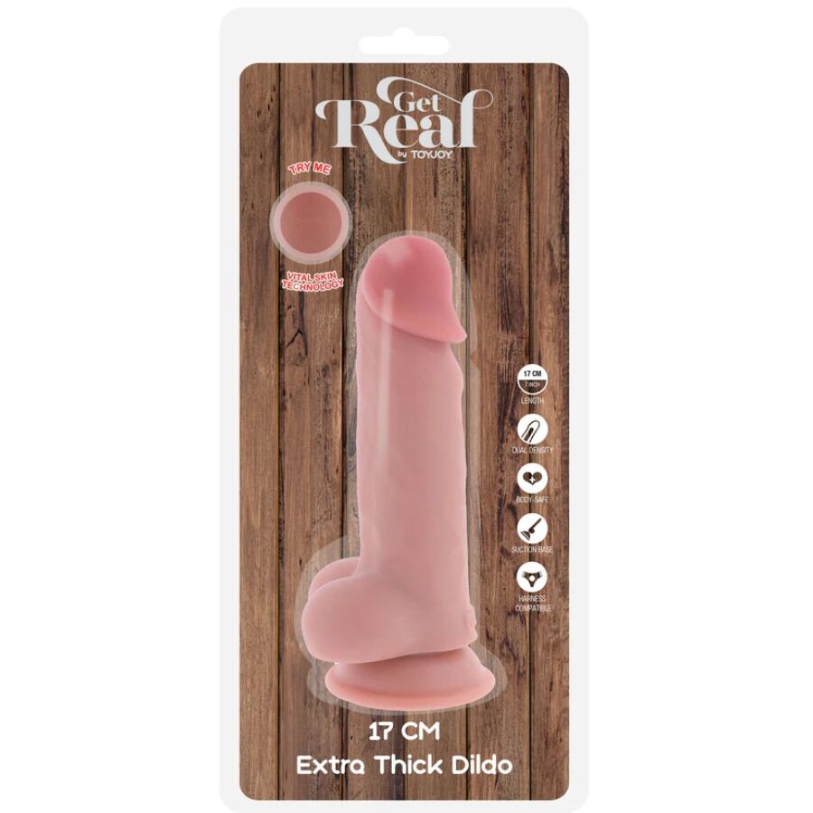GET REAL – Pênis Realista De Luxo Com Testículos Extra Grossos De 17 Cm - Image 4