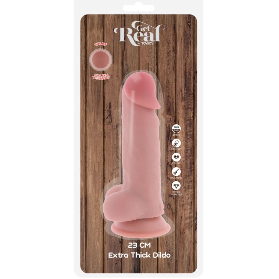 GET REAL – Pênis Realista De Luxo Com Testículos Extra Grossos De 23 Cm - Image 5