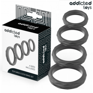 ADDICTED TOYS – Conjunto De Anéis Penianos Texturizados - 4 Tamanhos