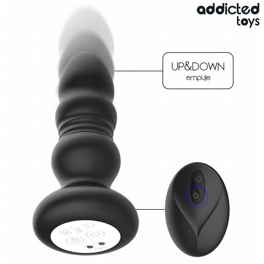 ADDICTED TOYS – Plug Anal Giratório Vibratório Com Luz Led E Controle Remoto - Image 3
