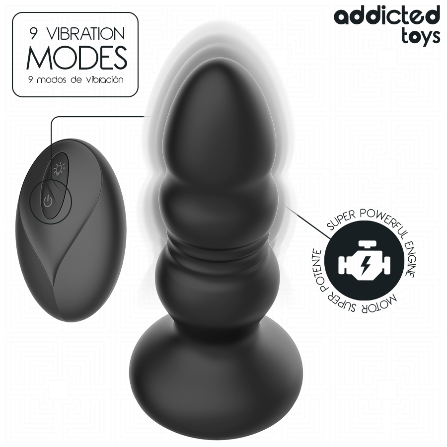 ADDICTED TOYS – Plug Anal Giratório Vibratório Com Luz Led E Controle Remoto - Image 4