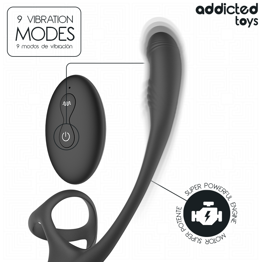 ADDICTED TOYS – Plug Anal Com Vibração, Oscilação 360º E Estimulador De Testículos - Image 9