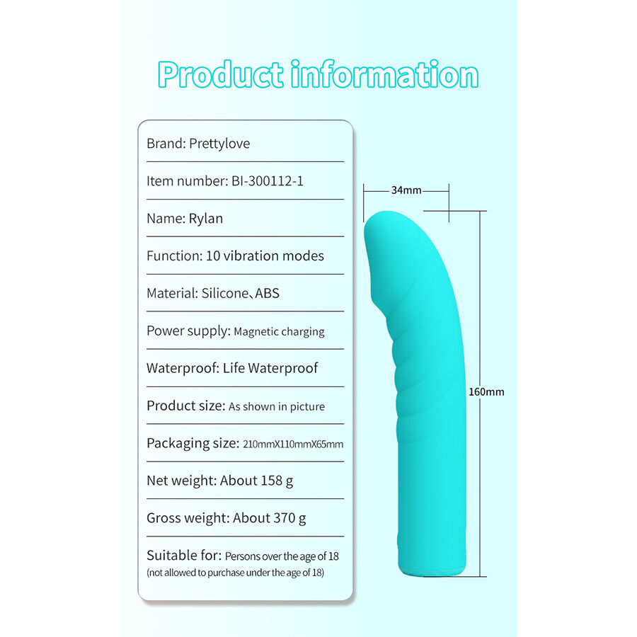 HIGH TECH – Pretty Love - Rylan Vibrador Azul Para Ponto G - Image 11