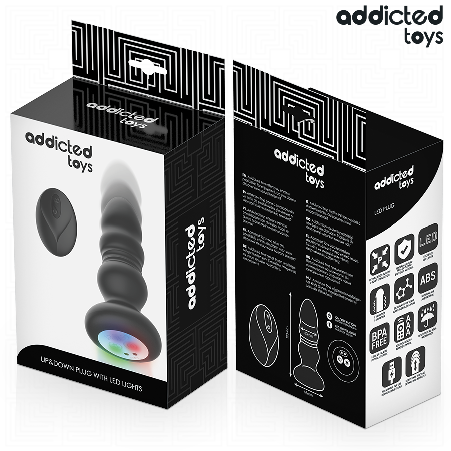 ADDICTED TOYS – Plug Anal Giratório Vibratório Com Luz Led E Controle Remoto - Image 7