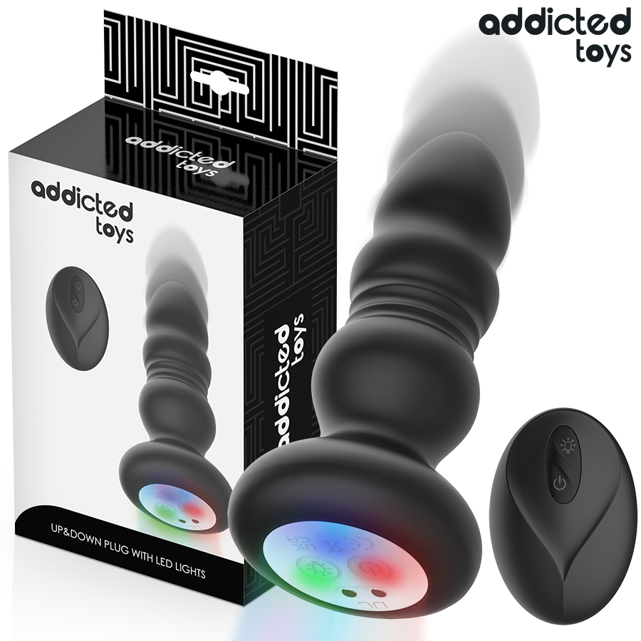 ADDICTED TOYS – Plug Anal Giratório Vibratório Com Luz Led E Controle Remoto