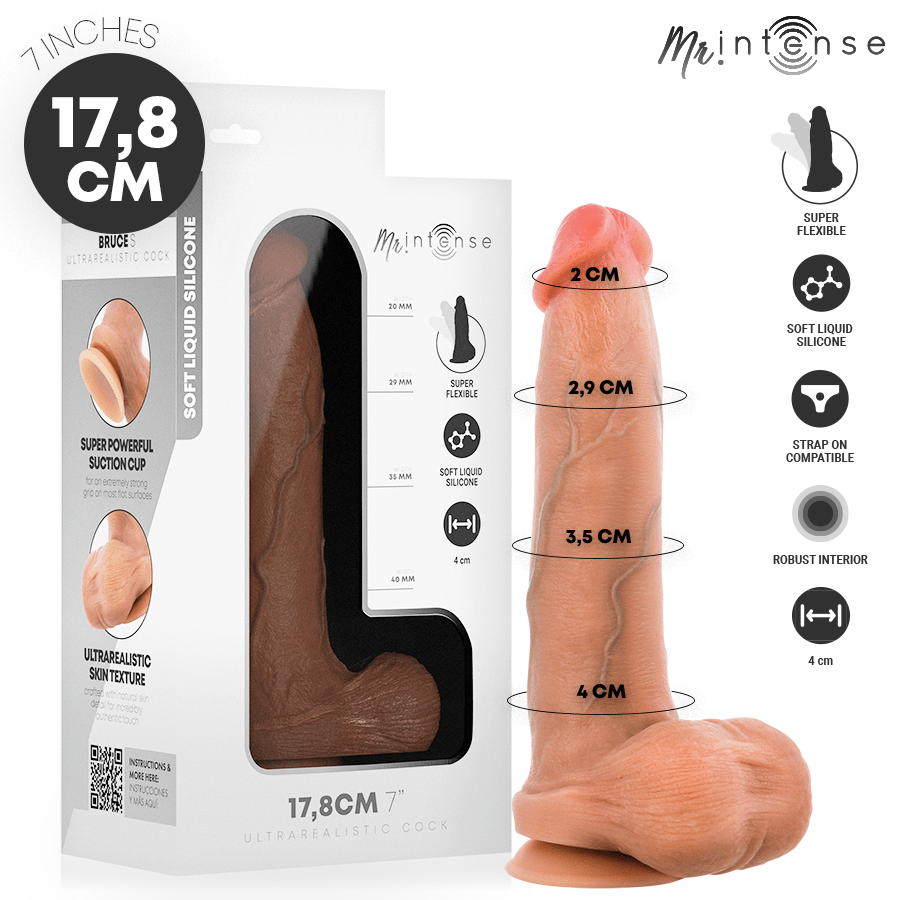 Fotografia do Dildo de Silicone com Testículos 17,8 cm - Ø 4 cm