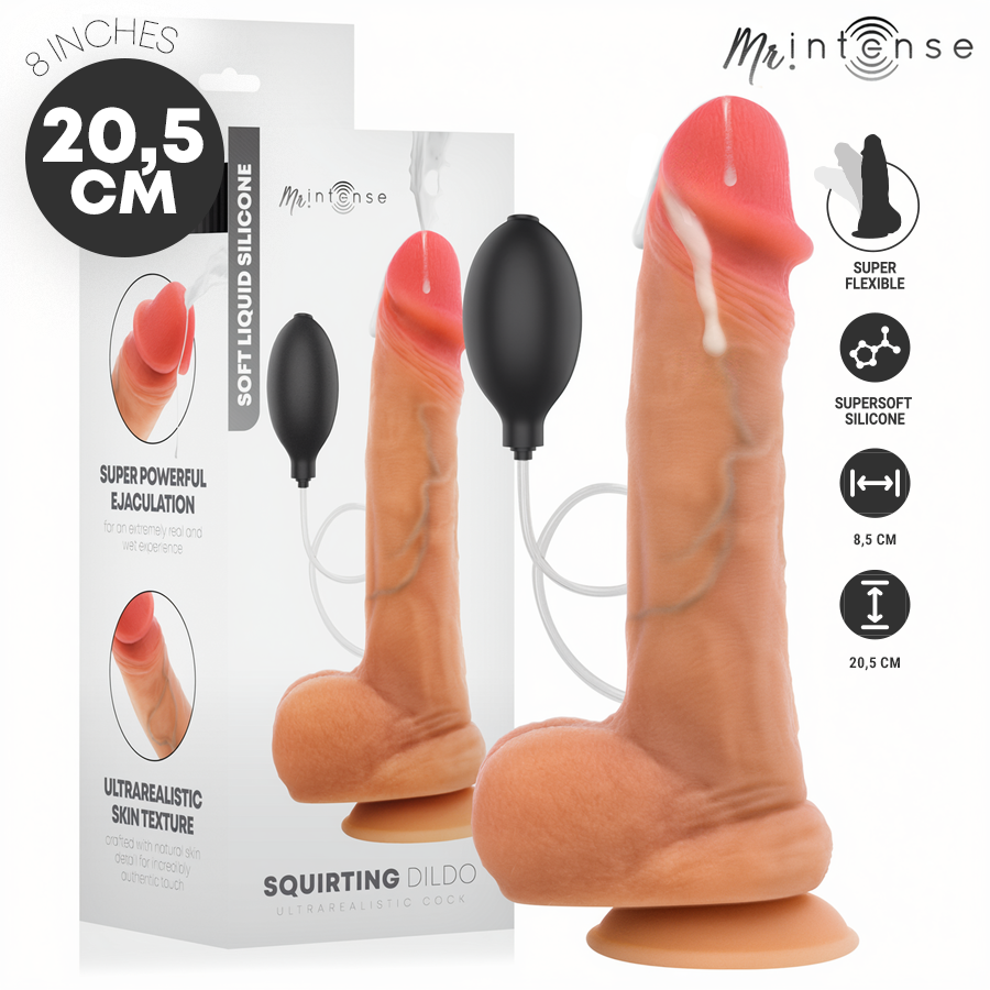 MR. INTENSE DILDOS – Mr Intense - Danny, Dildo Ejaculante De Silicone, 20,5 Cm - Ø - 4 Cm