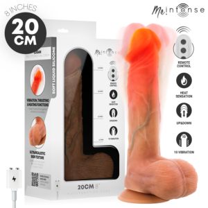 MR. INTENSE HIGH TECH – Mr Intense - Vibrador Logan De Silicone Com Efeito De Calor E Controle Remoto 20 Cm -Ø- 4,1 Cm