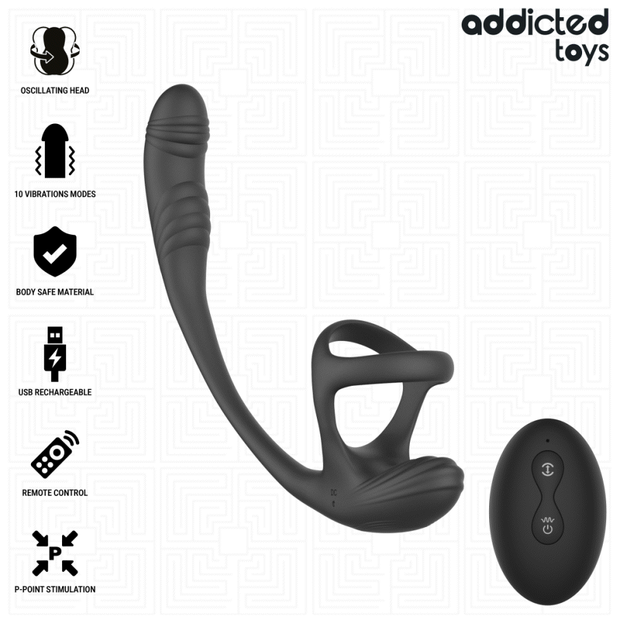 ADDICTED TOYS – Plug Anal Com Vibração, Oscilação 360º E Estimulador De Testículos - Image 2