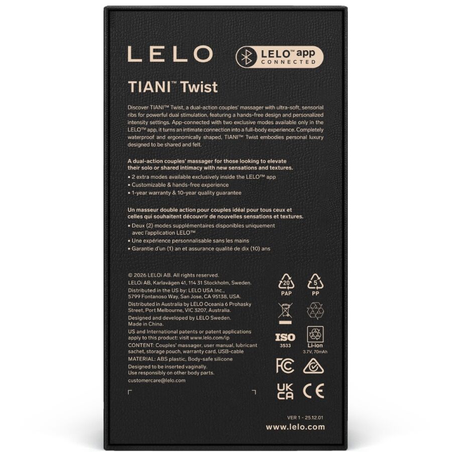 LELO – Tiani Vibrador Para Casais Twist Rosa Claro - Image 4