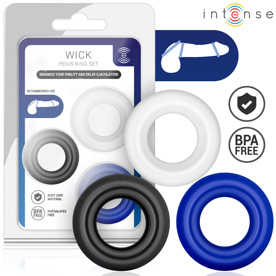 INTENSE FOR HIM – Intense - Conjunto De 3 Anéis Penianos Em Cores Variadas