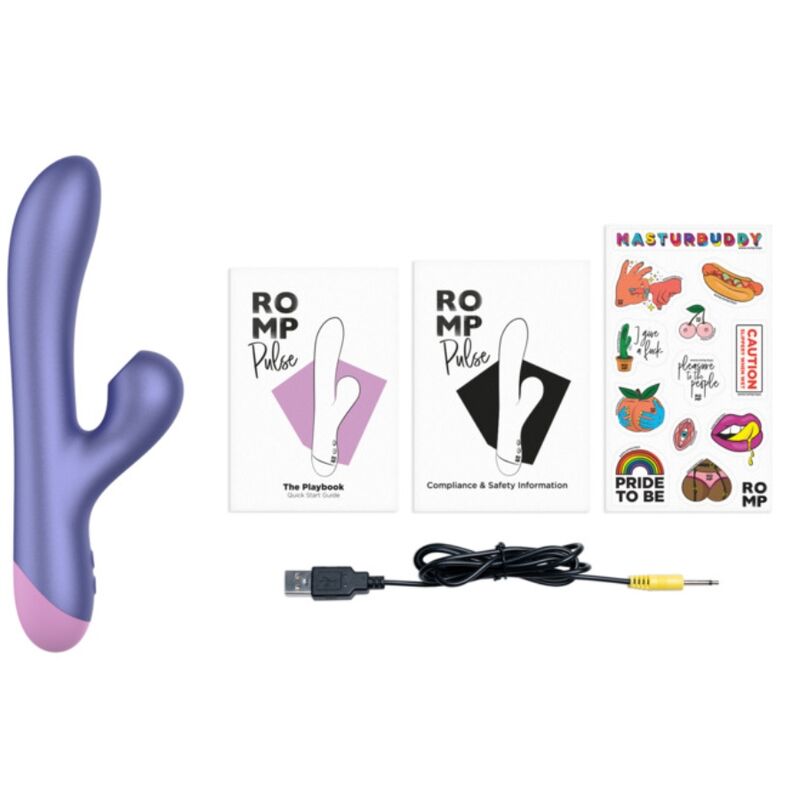 ROMP – Pulse Rabbit Vibrador Duplo Para Ponto G Azul Elétrico - Image 3