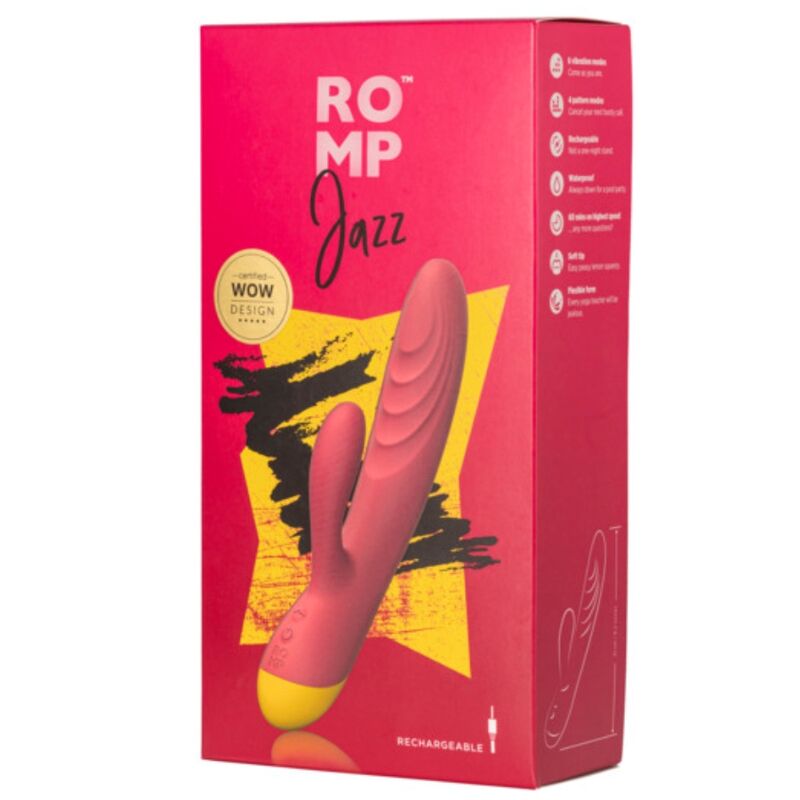 ROMP – Jazz Vibrador Coelho Recarregável Vermelho - Image 5