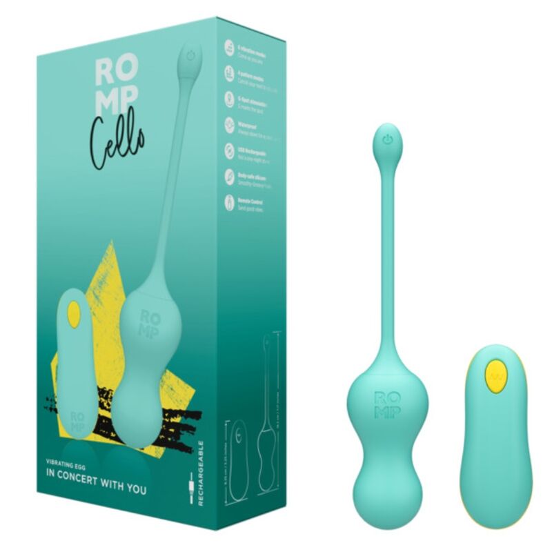 ROMP – Cello Ovo Vibratório Multifuncional Turquesa Com Controle Remoto - Image 6