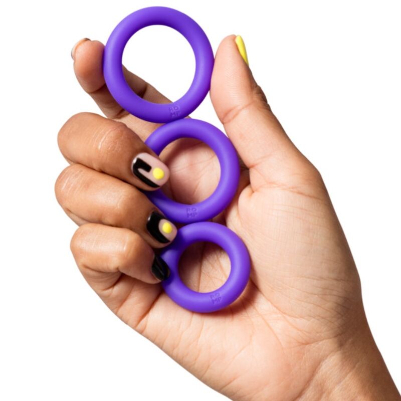 ROMP – Remix Trio Conjunto De 3 Anéis Penianos De Silicone Roxos - Image 3