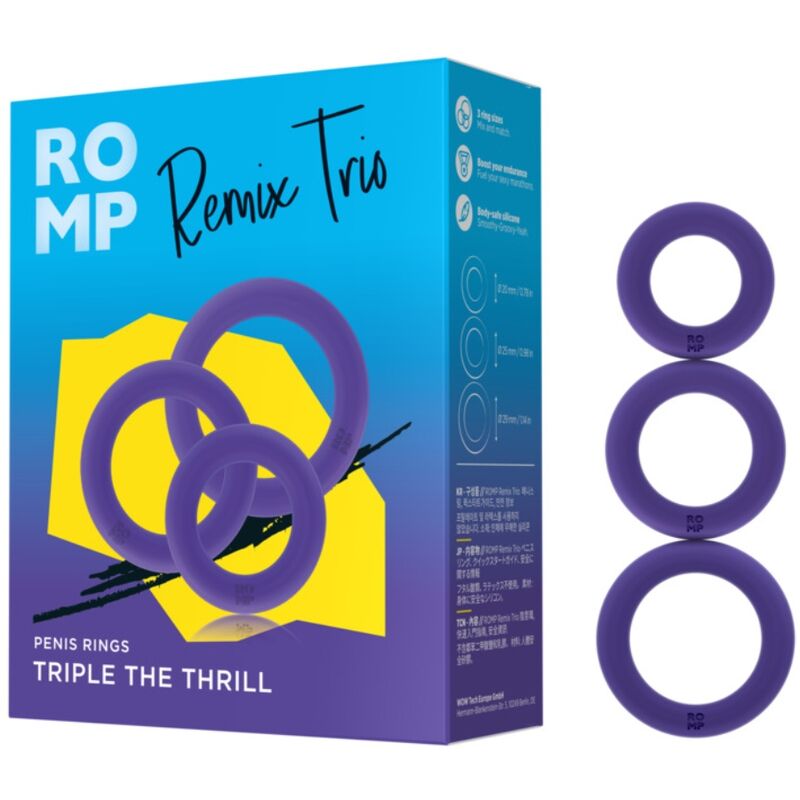 ROMP – Remix Trio Conjunto De 3 Anéis Penianos De Silicone Roxos - Image 5