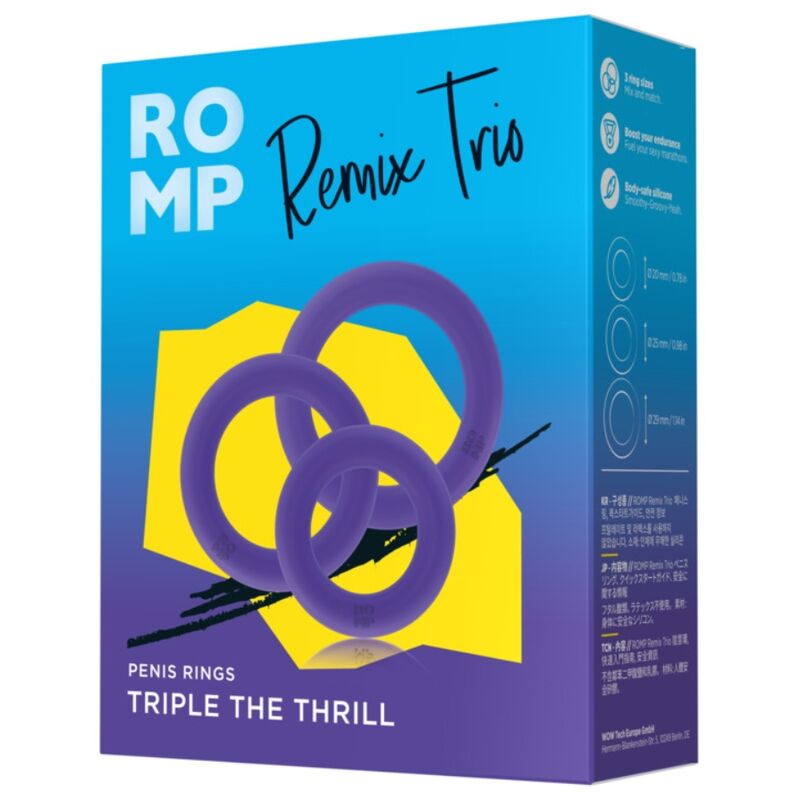 ROMP – Remix Trio Conjunto De 3 Anéis Penianos De Silicone Roxos - Image 6