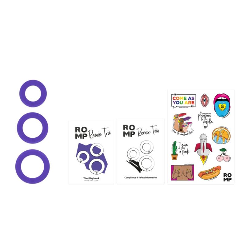 ROMP – Remix Trio Conjunto De 3 Anéis Penianos De Silicone Roxos - Image 11