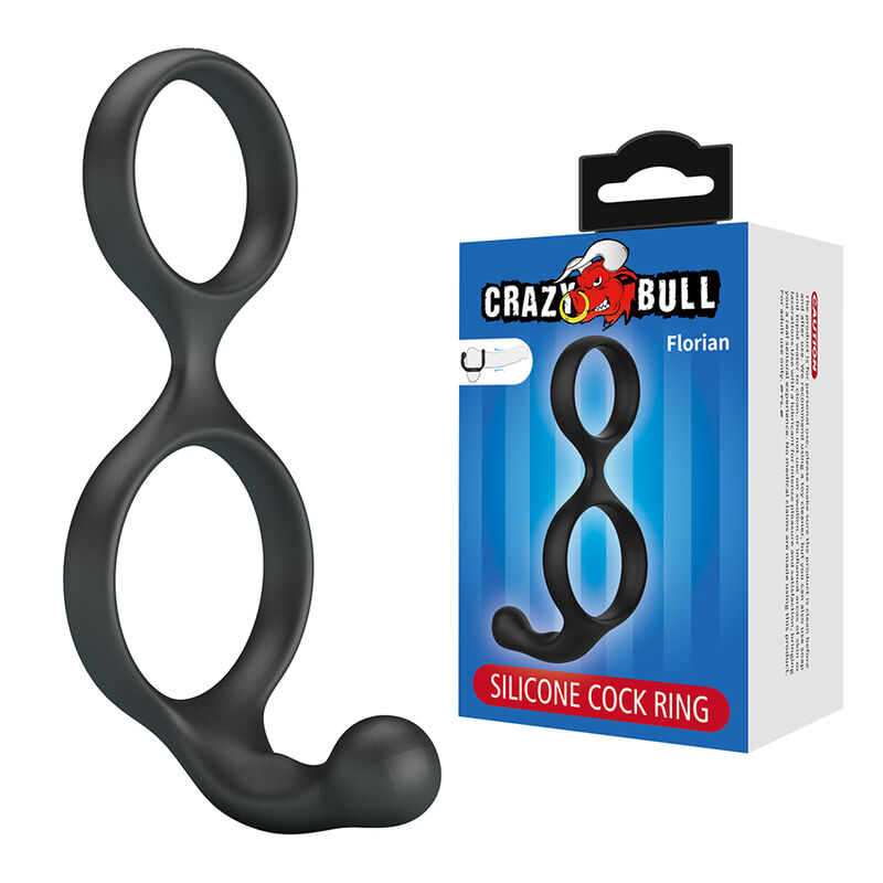CRAZY BULL – Anel Duplo Florian Para Pênis E Testículos Preto - Image 2
