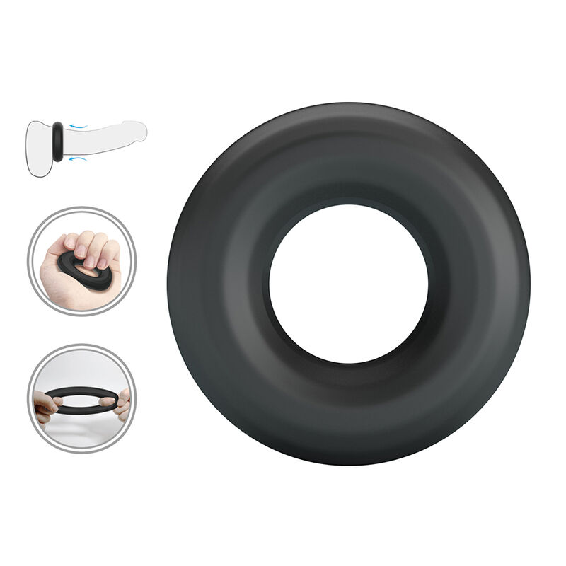 CRAZY BULL – Anel Peniano De Silicone Super Macio Urbano Preto - Image 5