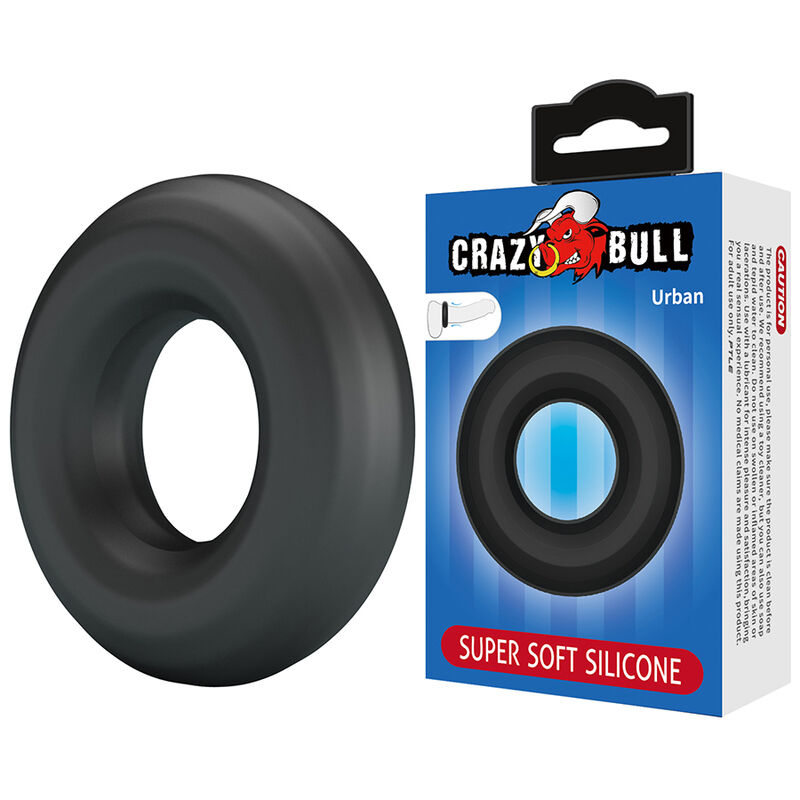 CRAZY BULL – Anel Peniano De Silicone Super Macio Urbano Preto - Image 2