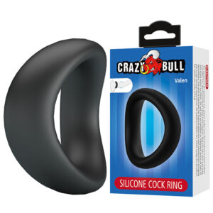 CRAZY BULL – Anel Peniano Ergonômico De Silicone Valen Preto