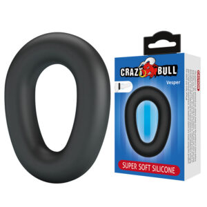 CRAZY BULL – Anel Peniano De Silicone Super Macio Vesper Preto
